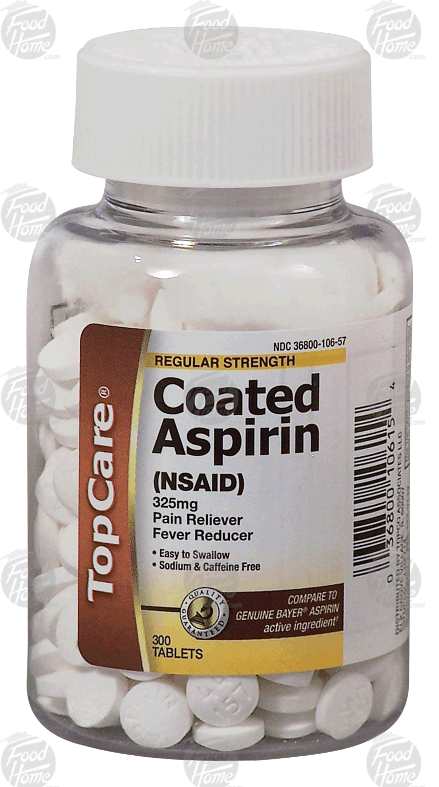 Top Care  coated aspirin, pain reliever and fever reducer, 325 mg, tablets Full-Size Picture